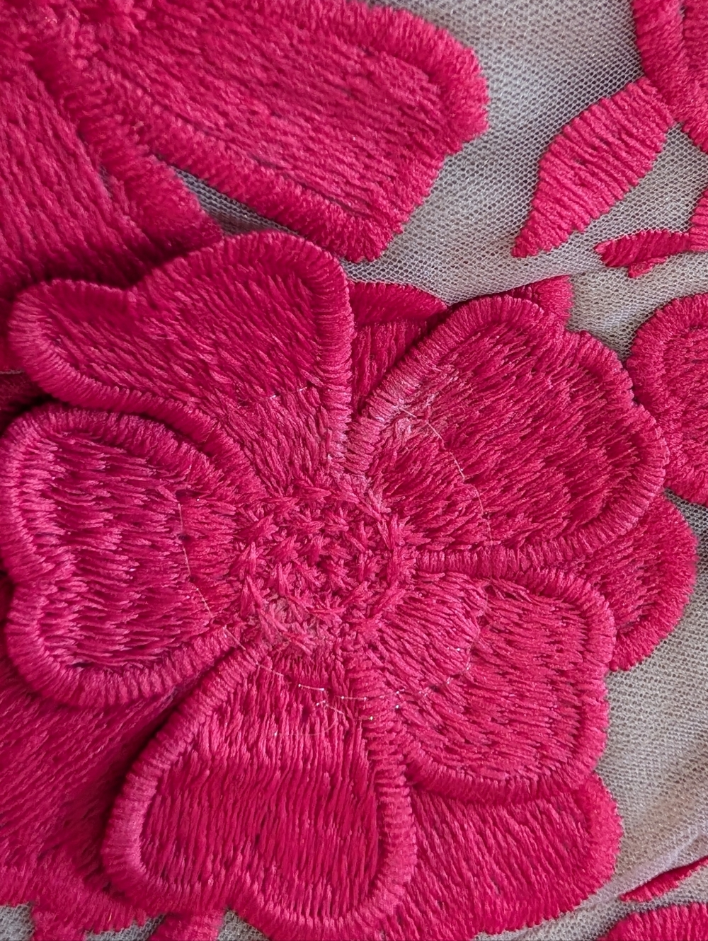 Anthropologie Pink Floral Appliqué Mini Dress - Picture 11 of 13